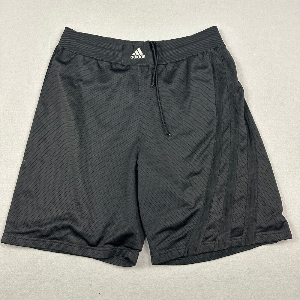 Vintage Adidas Shorts Men Extra Large Black Solid  Mesh Basketball Athletic 2004